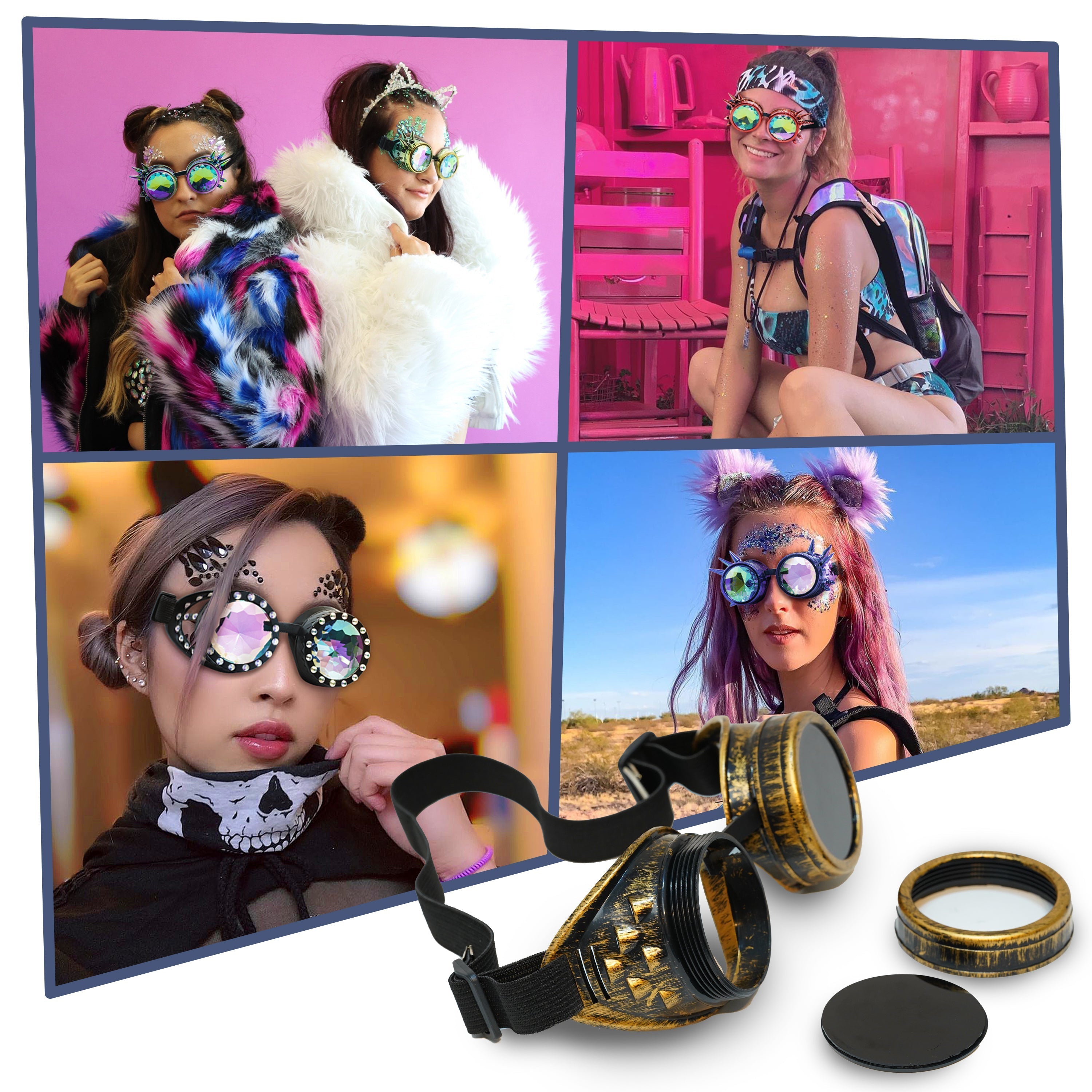 Steampunk Goggles and Kaleidoscope Glasses