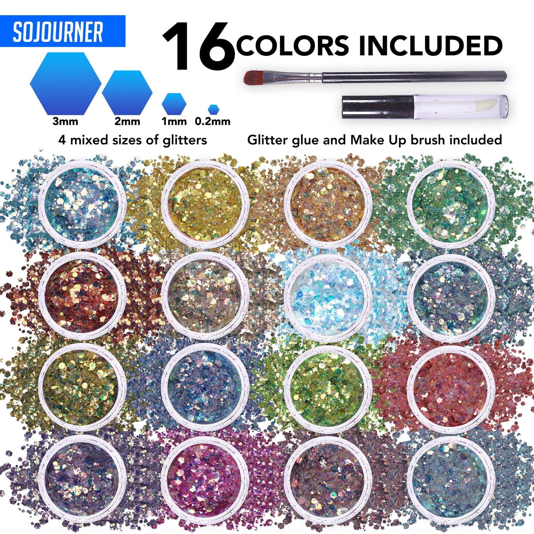 16 Colors Colorful Glitter Glitter Glitter Powder Glitter Eyeliner