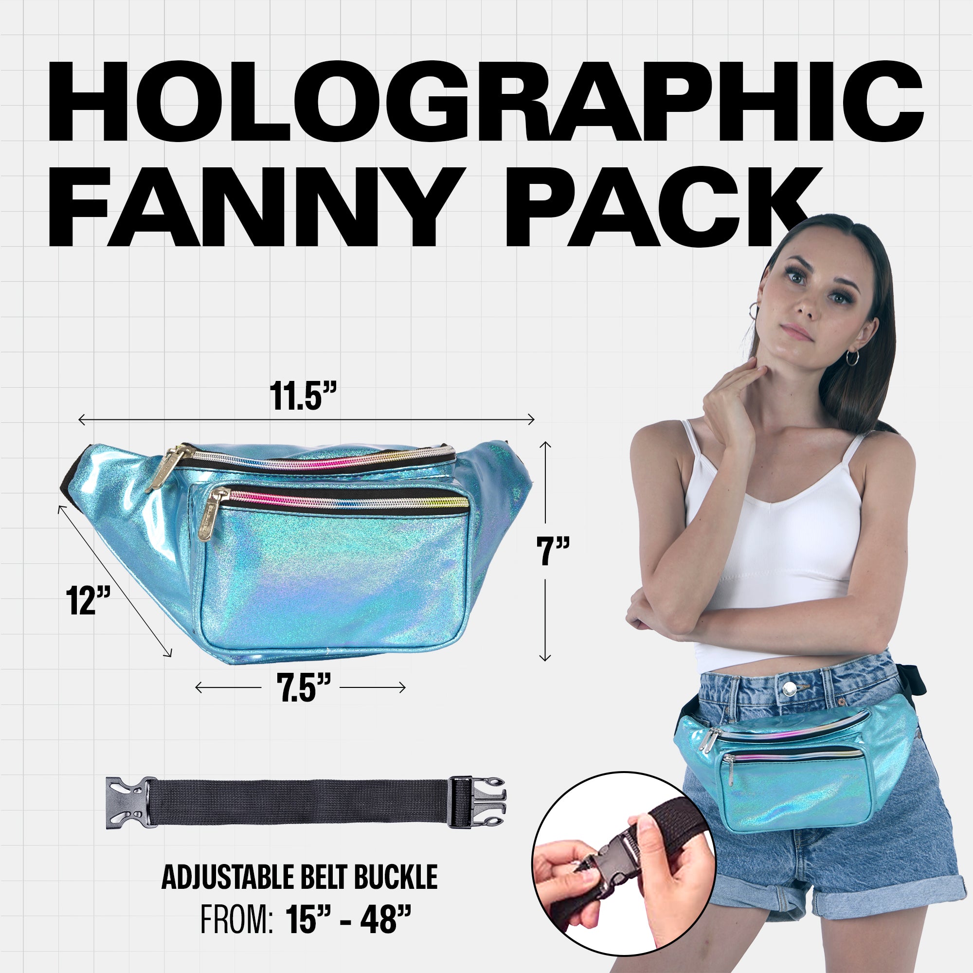 Holographic Rave Fanny Pack SoJourner Bags