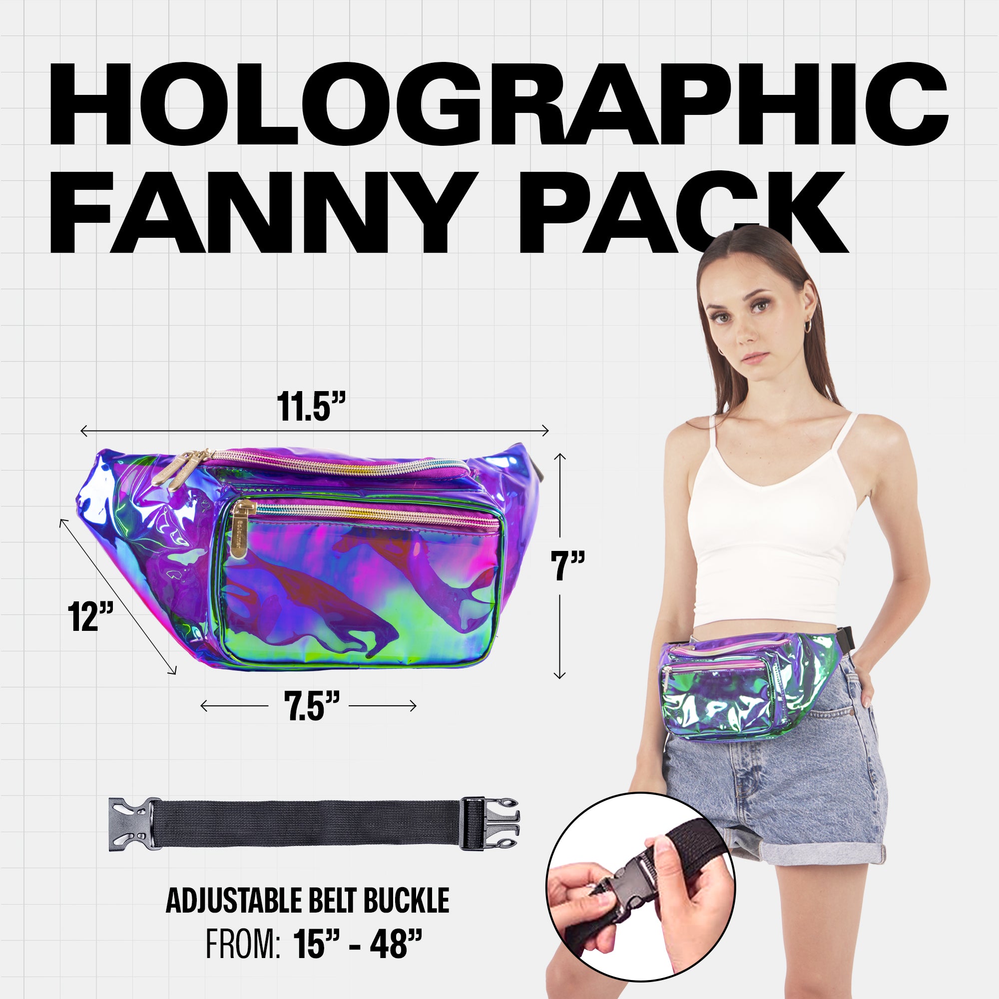 Holographic Rave Fanny Pack SoJourner Bags