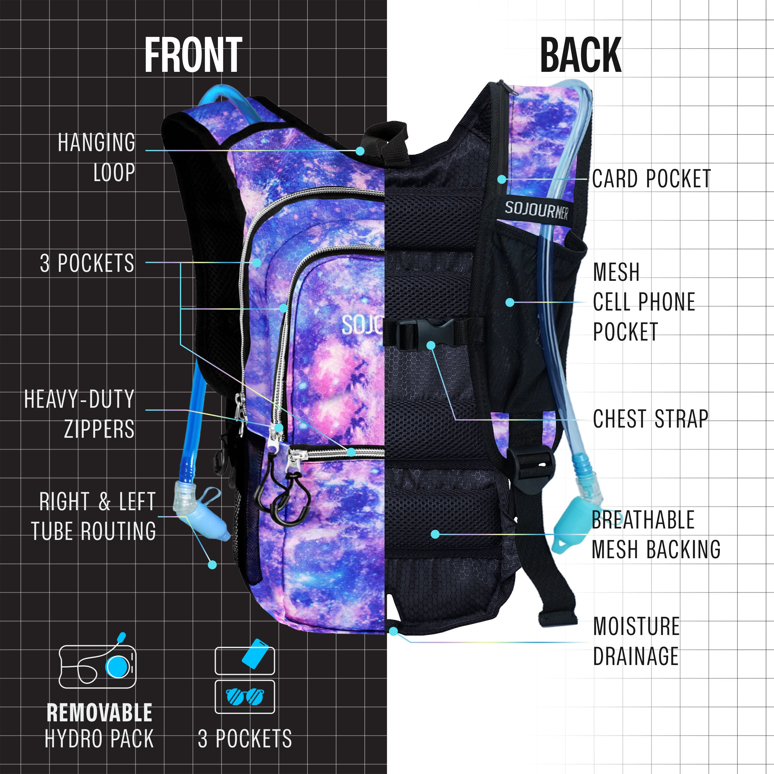 Galaxy hydration pack best sale