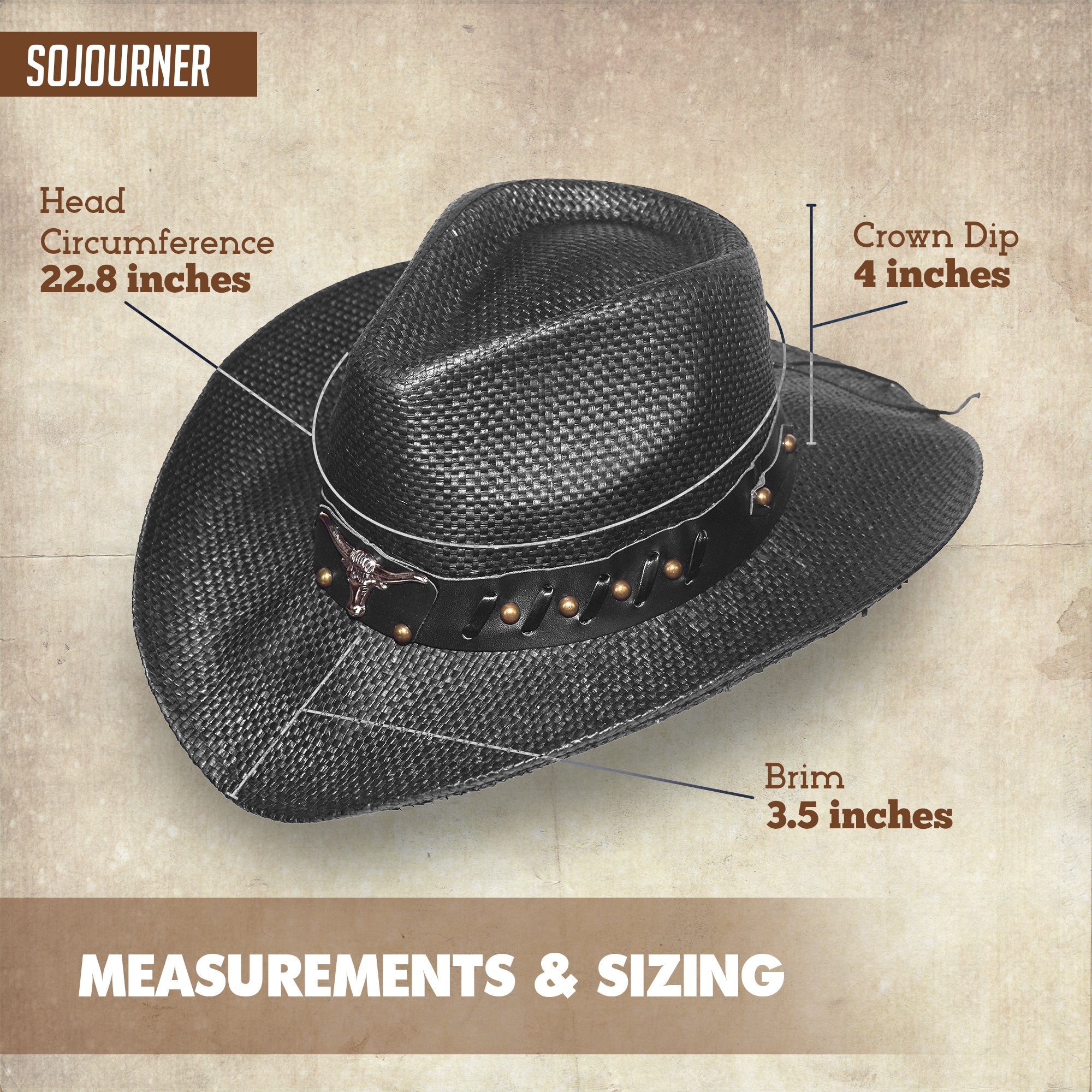 Men & Women's Cowboy Cowgirl Hat - Western Hats for Women, Adjustable Cowboy Hat Men with Wide Brim