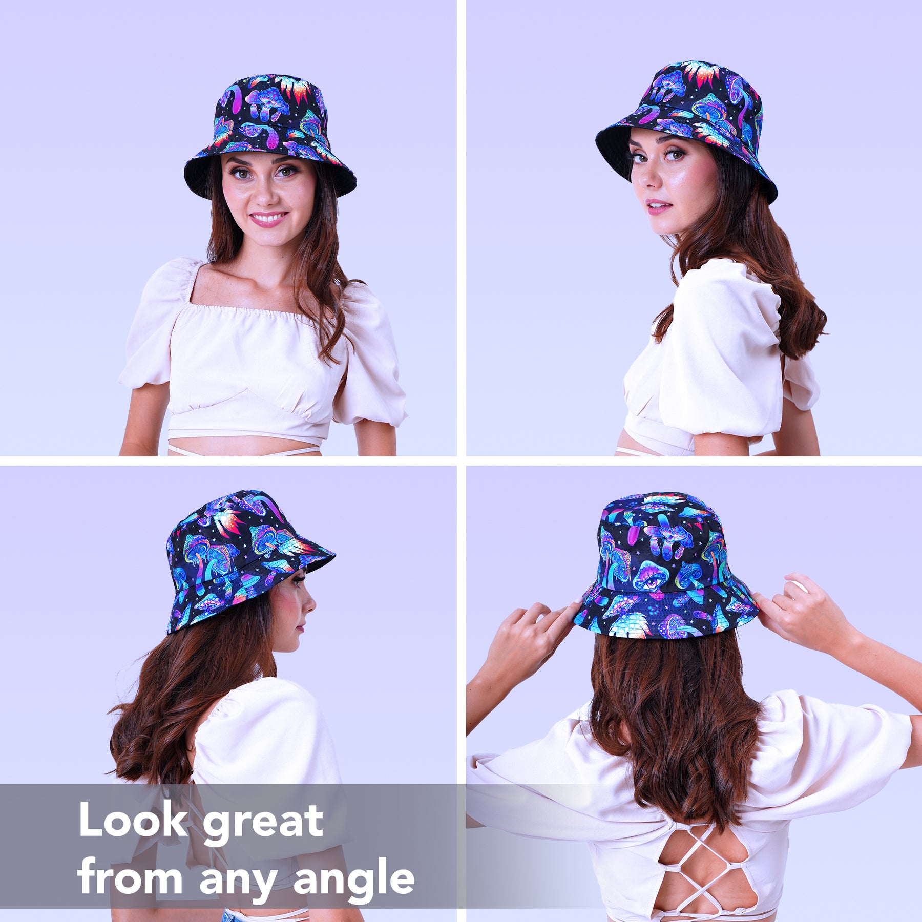 Purple Bucket Hat, Women Bucket Hat, One Size Hat, Women Summer Hat, Neon Color Summer Hat, Women Hat
