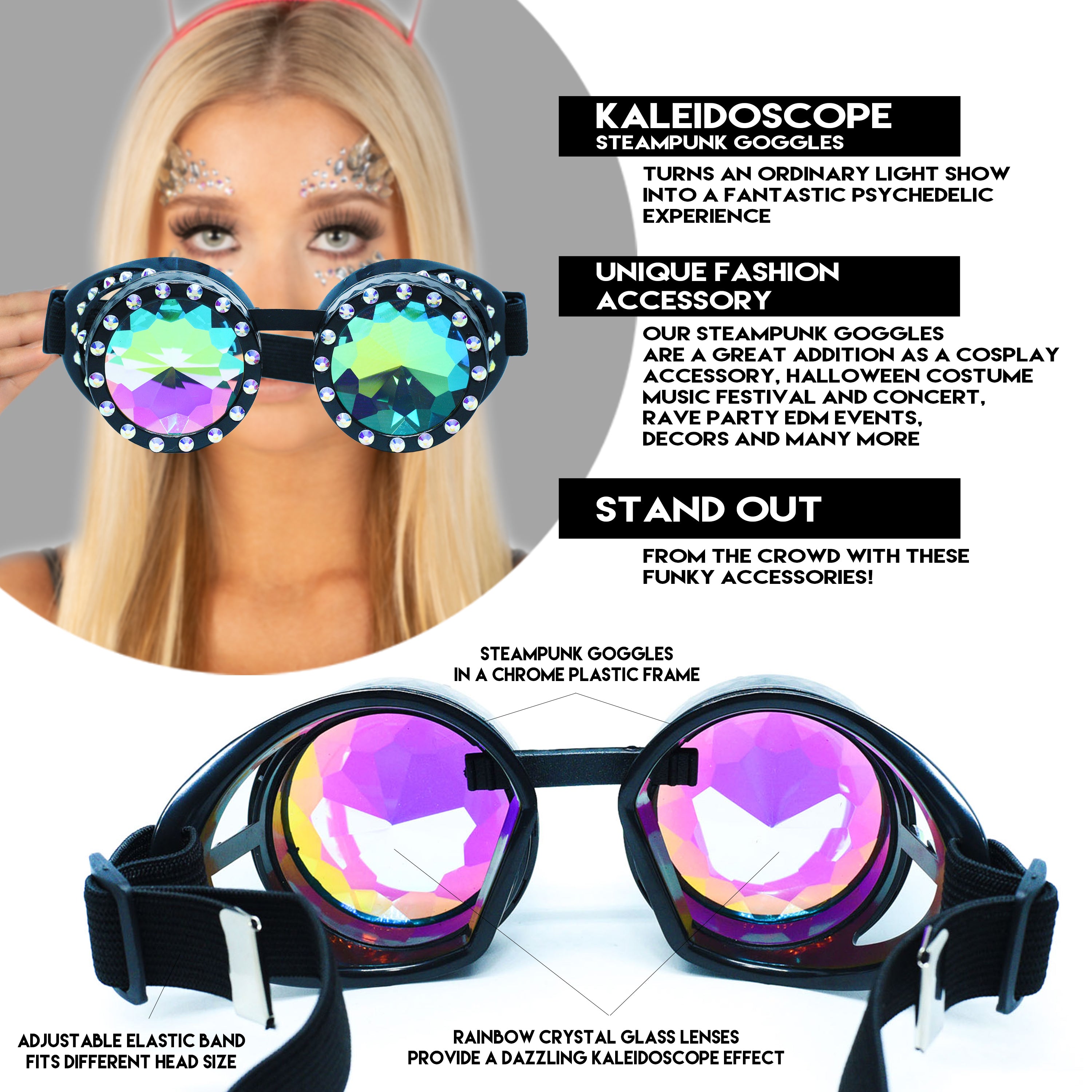 Steampunk Goggles and Kaleidoscope Glasses