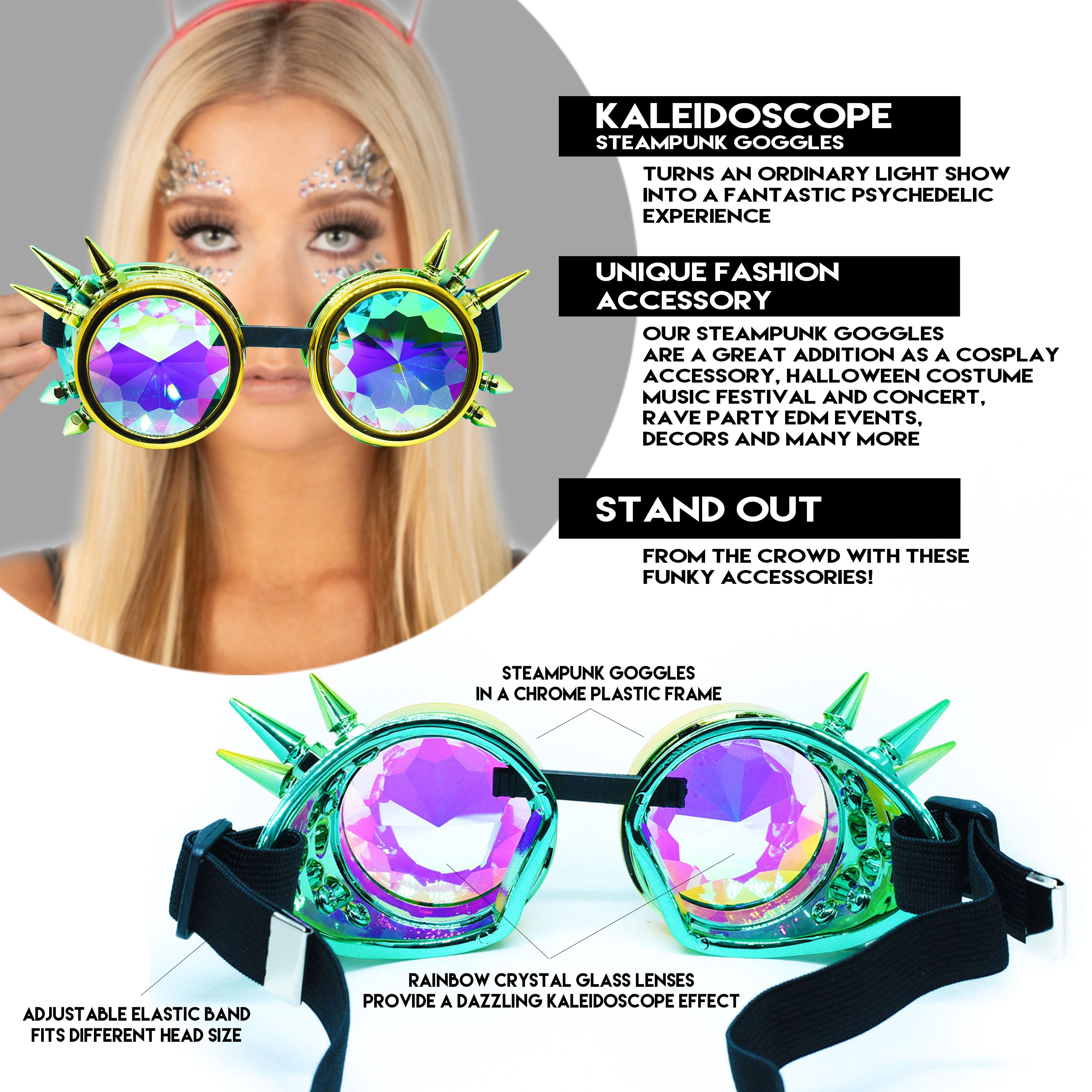 Steampunk Goggles and Kaleidoscope Glasses